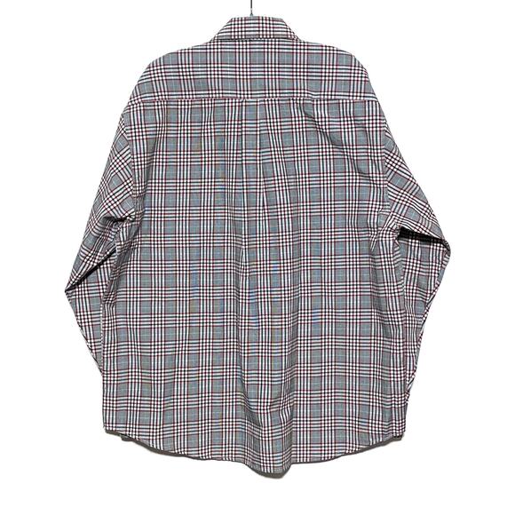Vittorino Button Down Shirt Plaid Checks Mens L 16-16.5 Red Green White 34-35 - Picture 3 of 8